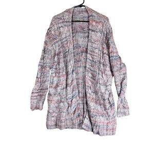 Gap Womens Cardigan Multicolor Chunky Cable Knit Long Sleeve Wool Blend XL
